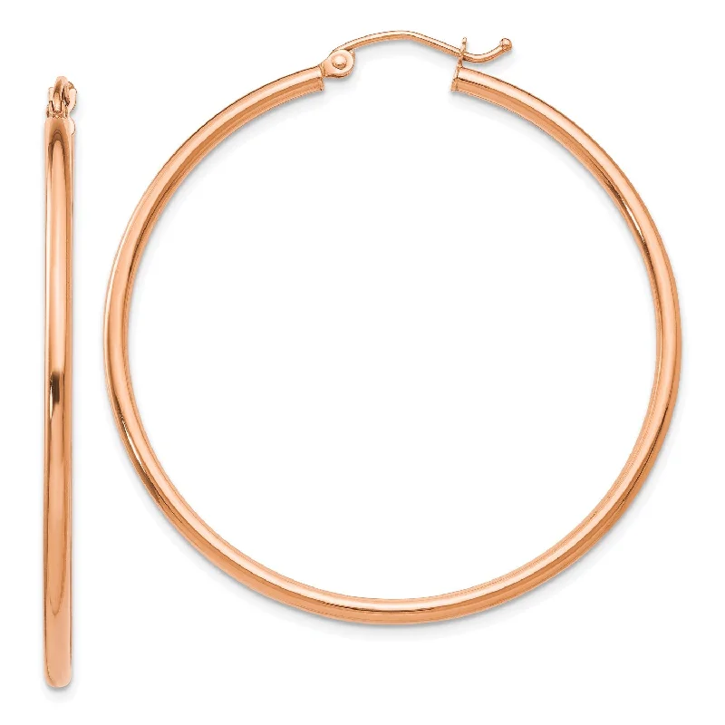 Women’s chic earrings-14KT Rose Gold 45X2MM Hoop Earrings