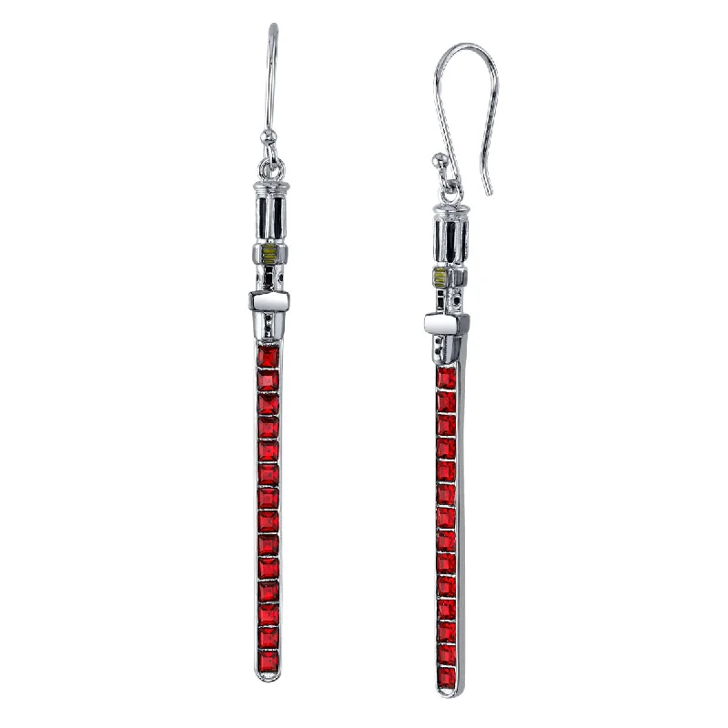 Women’s thick hoop earrings-Star Wars X RockLove Darth Vader Crystal Lightsaber Earrings