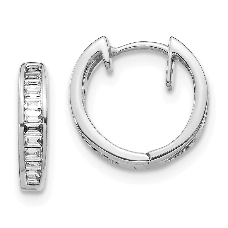 Women’s sparkling earrings-1/4 CTW Diamond Hoop Earrings in 14KT White Gold