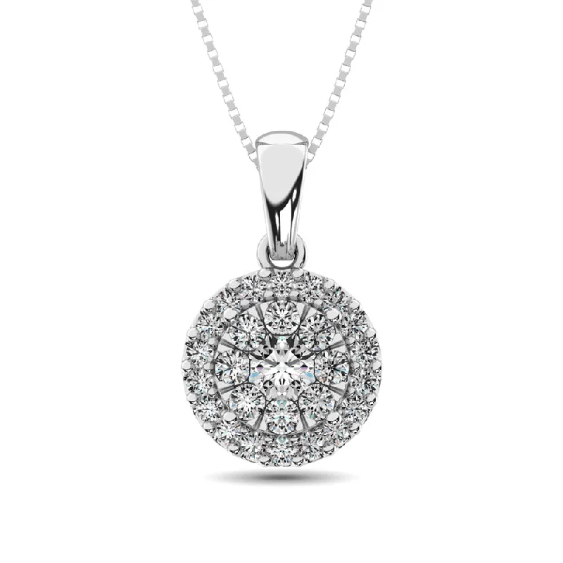 Women’s butterfly necklace-Diamond Fashion Pendant 5/8 ct tw Round Cut in 14K White Gold