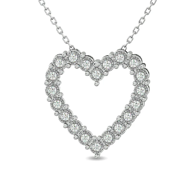 Women’s gemstone pendant necklace-Diamond 1/6 Ct.Tw. Heart Pendant in Sterling Silver