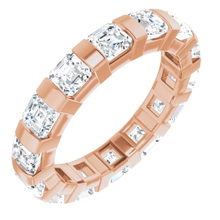 Women’s cushion cut diamond engagement ring-14K Rose 2 1/2 CTW Diamond Eternity Band