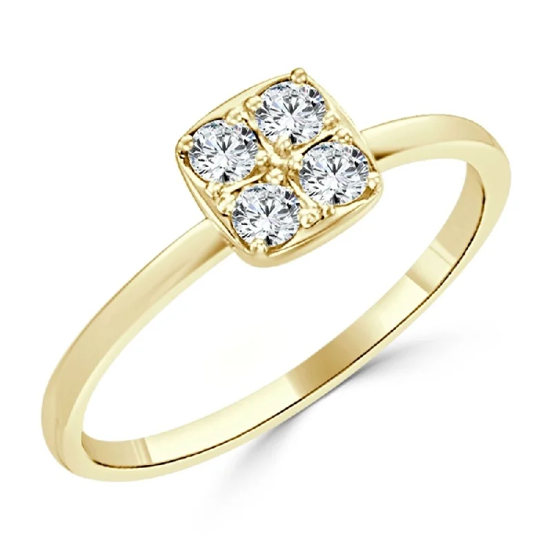 Women’s custom engagement ring-Auriya 10K Gold Stackable Geometric 1/4ct TDW Diamond Ring