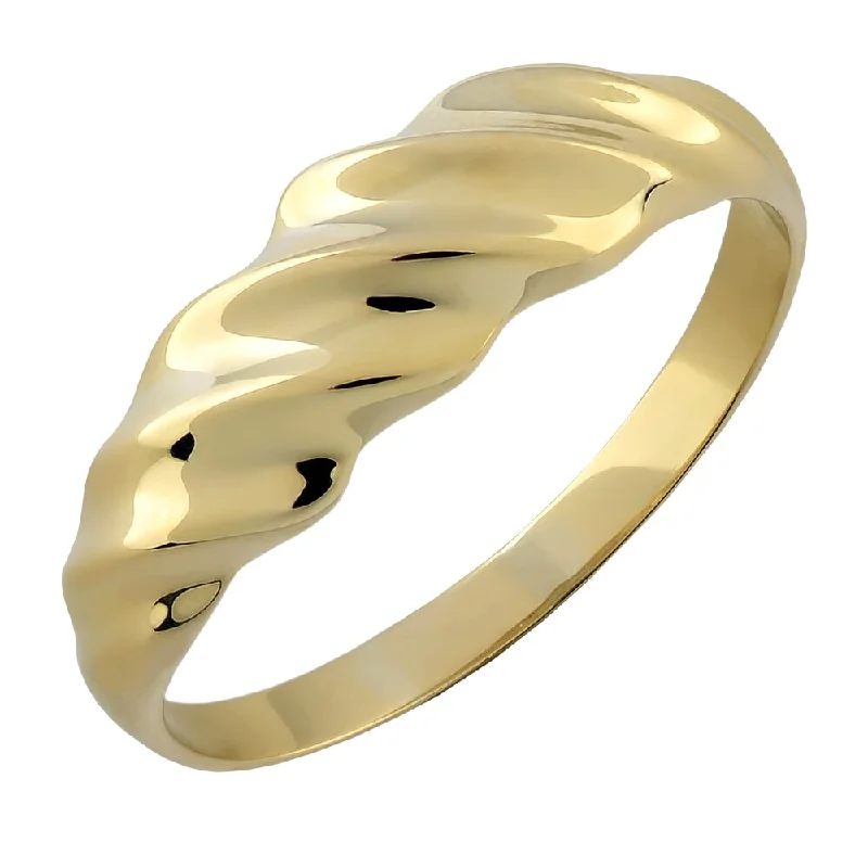 Women’s fine jewelry ring-Fremada 10k Yellow Gold High Polish Ripple Design Ring