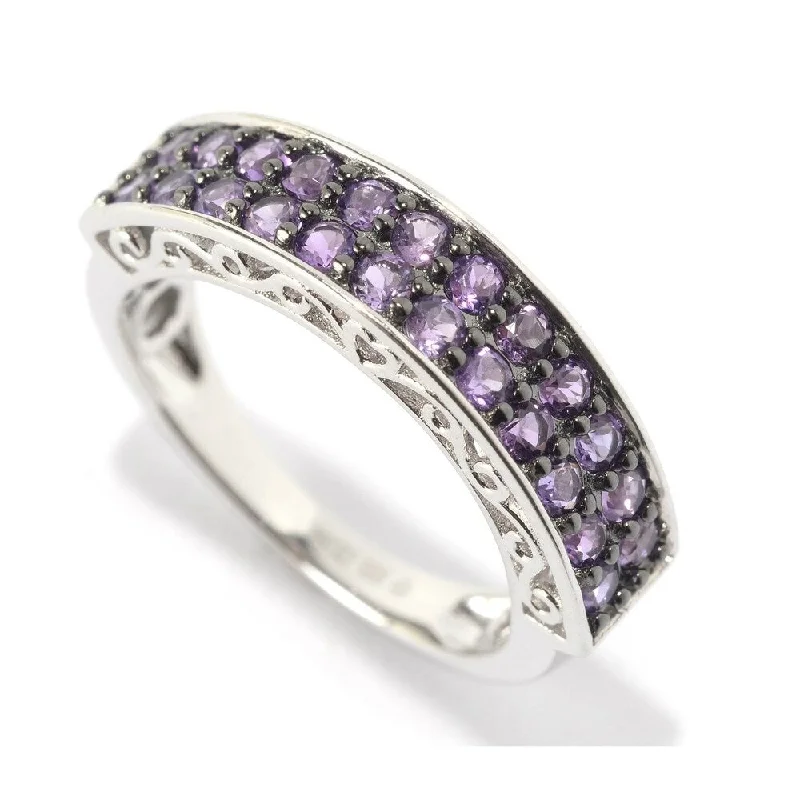 Women’s simple band ring-925 Sterling Silver African Amethyst Ring