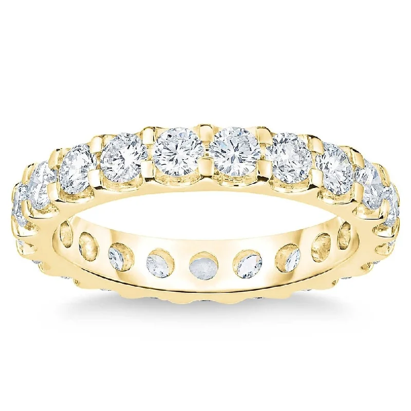 Women’s pear-shaped diamond ring-14k Yellow Gold 2 Ct Diamond Eternity Ring Lab Grown (G/H,VS)