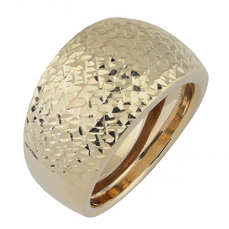 Women’s vintage gold ring-Fremada 10k Yellow Gold Diamond-cut Bold Ring