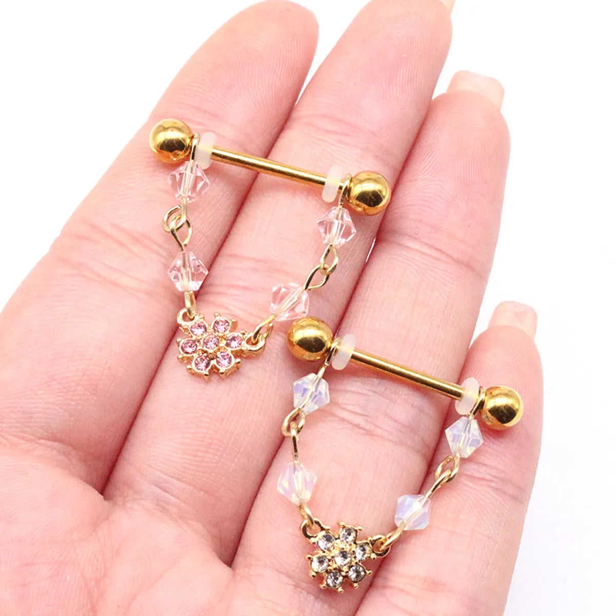 Women’s modern band ring-Modern Style Geometric Resin Gravel Copper Plating White Gold Plated Gold Plated Nipple Ring