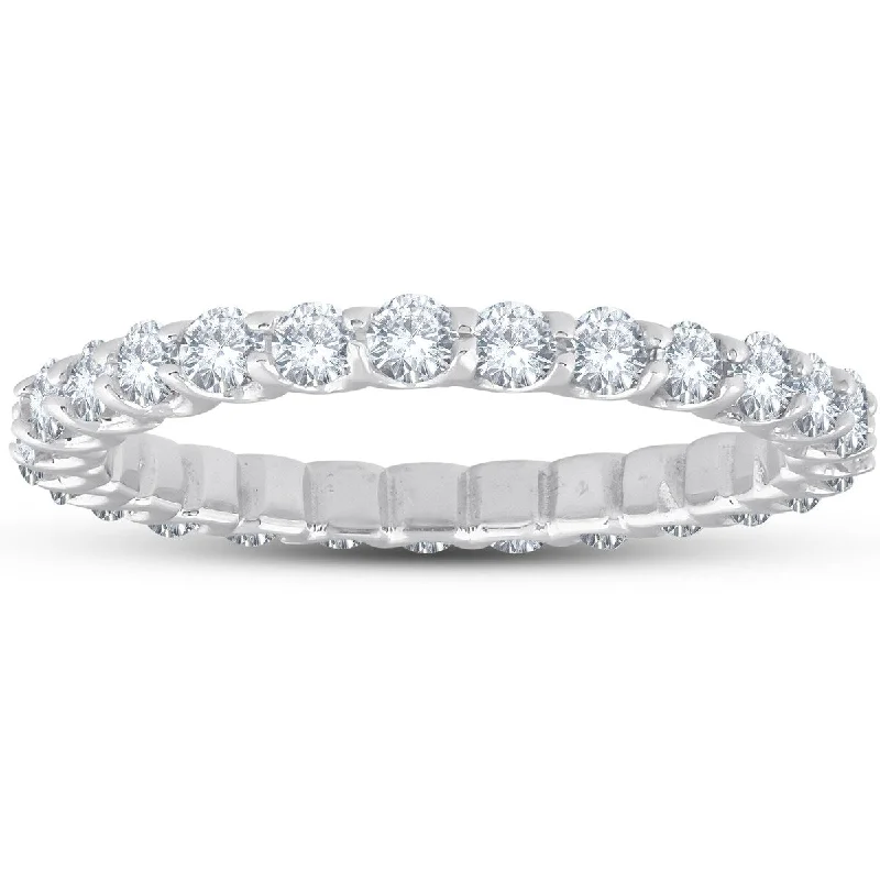 Women’s contemporary ring-1/2 Ct Diamond Eternity Ring 14k White Gold