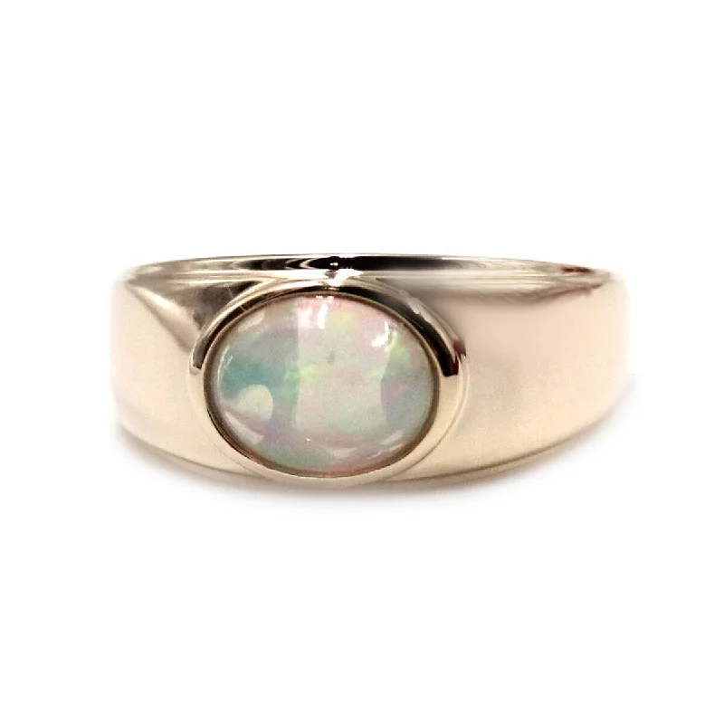 Women’s diamond eternity ring-14k Yellow Gold Ethiopian Opal Ring