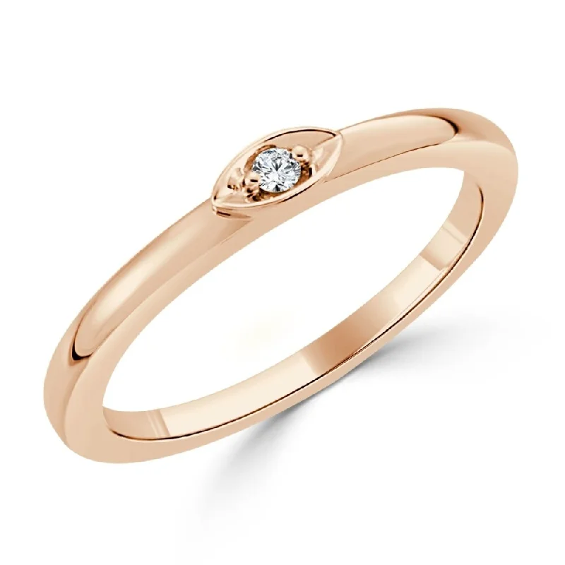 Women’s delicate ring-Auriya Stackable Fashion Accent Diamond Ring 10K Gold