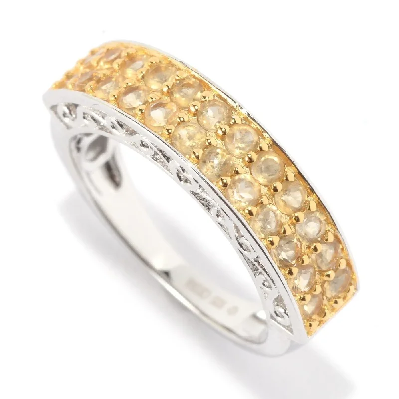 Women’s cubic zirconia wedding ring-925 Sterling Silver Citrine Band Ring