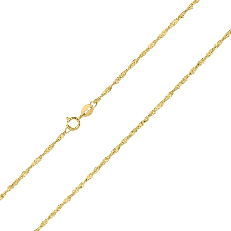 Women’s three-stone ring-10K Yellow Gold 1.5mm Singapore Chain with Spring Ring Clasp - 20 Inch