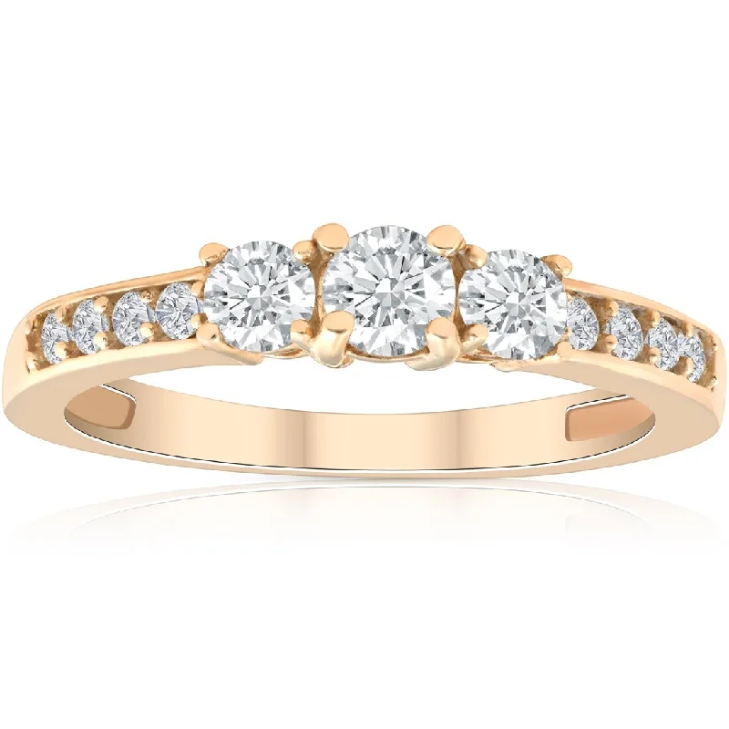 Women’s diamond ring-1/2ct Diamond Three Stone Ring 14K Yellow Gold