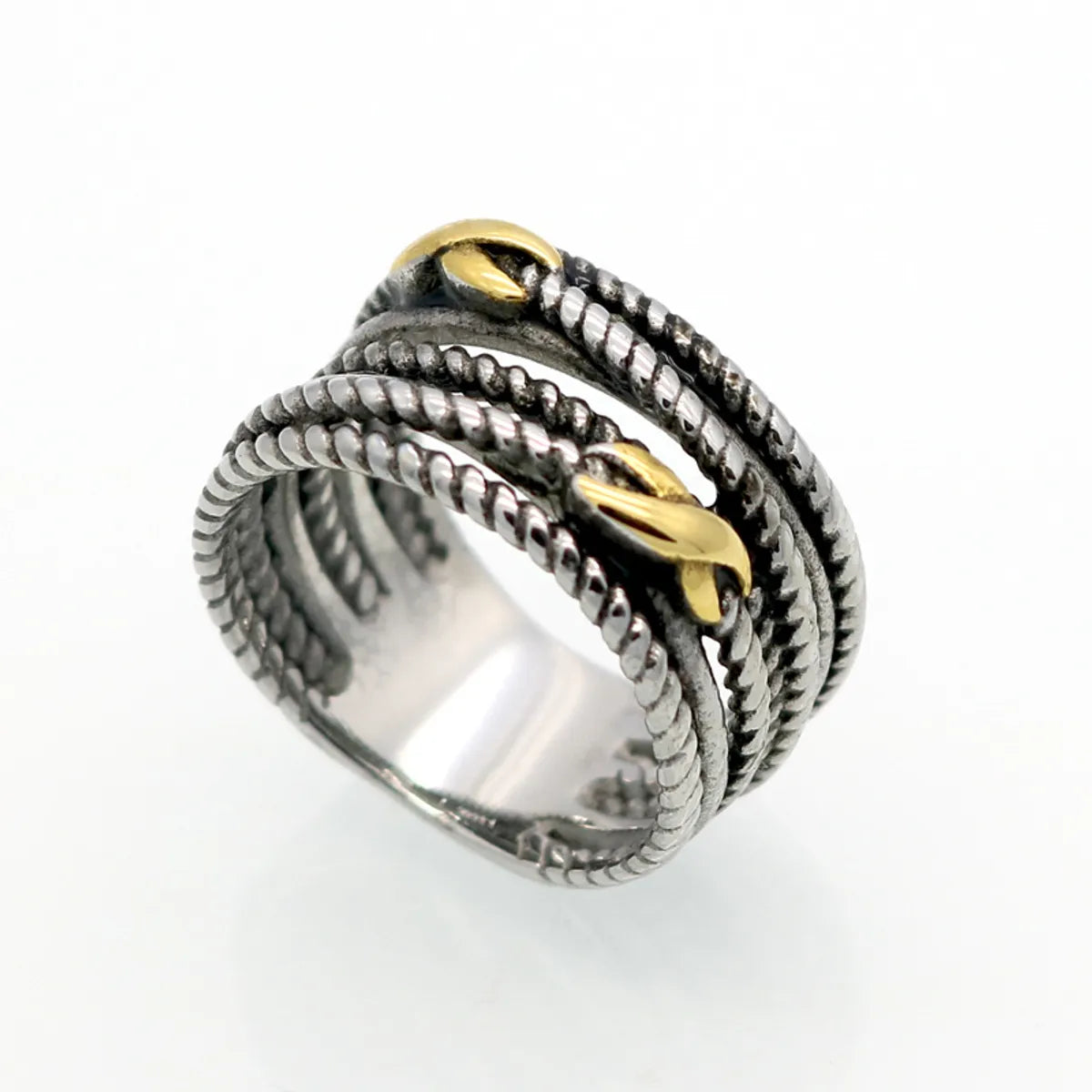 Women’s twist ring-1 Piece Fashion Color Block Titanium Steel Plating Rings