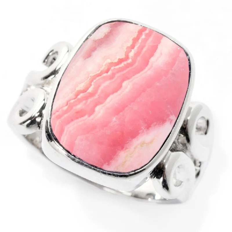 Women’s infinity ring-925 Sterling Silver Rhodochrosite Solitaire Ring