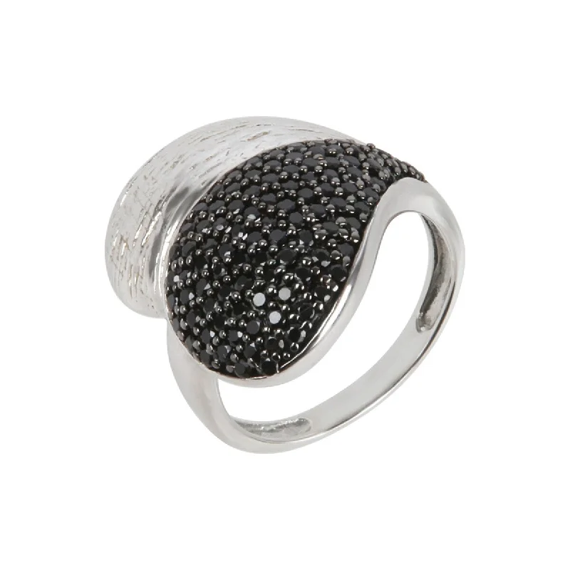 Women’s stackable rings-925 Sterling Silver Black Spinel Ring