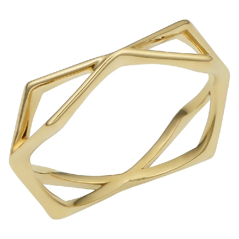 Women’s boho style ring-Fremada 14k Gold High Polish Geometric Ring (yellow gold or rose gold)