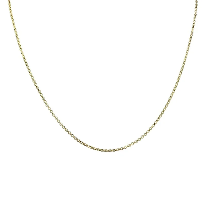 Women’s minimal ring-14K Yellow Gold 1.9mm Rolo Chain with Spring Ring Clasp - 24 Inch