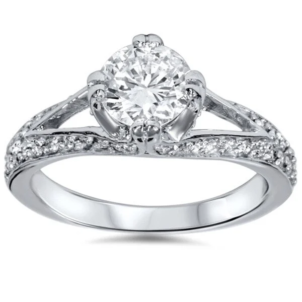 Women’s silver ring-14k White Gold 1 1/10ct TDW Diamond Ring