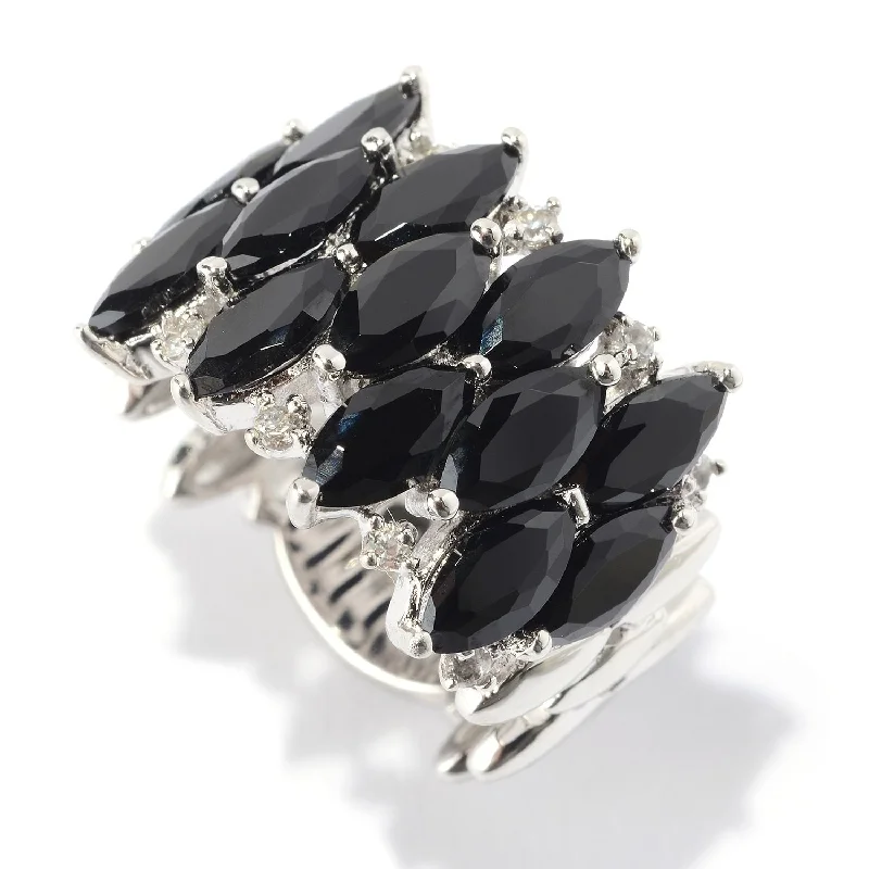 Women’s band ring-925 Sterling Silver Black Spinel Ring