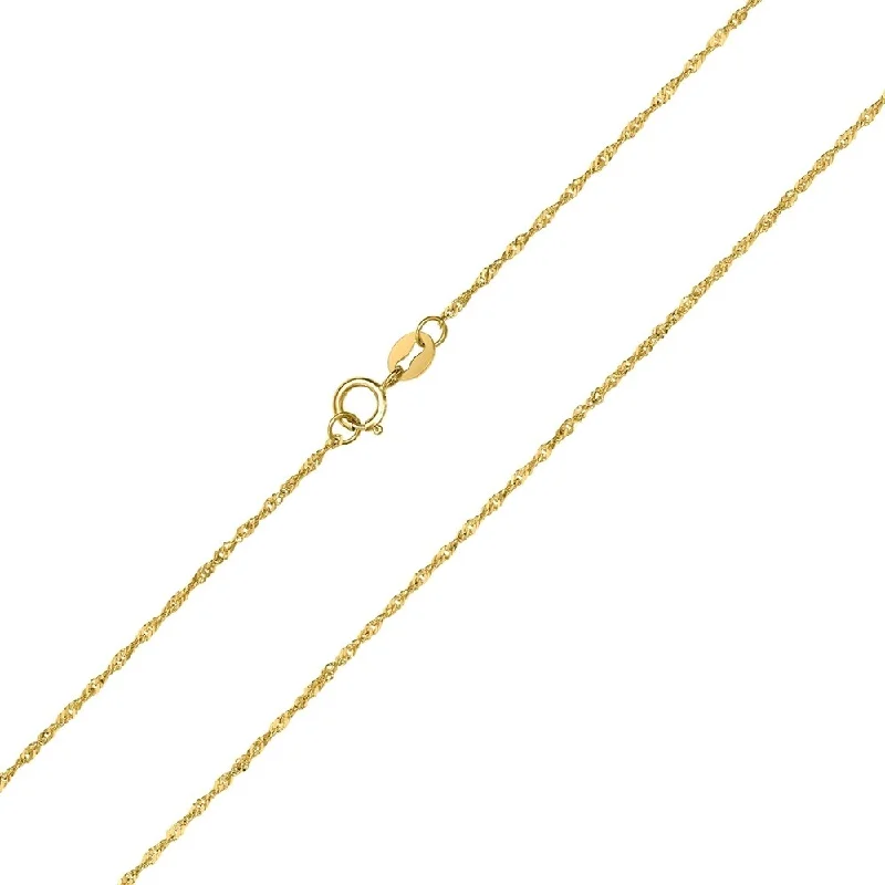 Women’s large gemstone ring-10K Yellow Gold 1MM Singapore Chain with Spring Ring Clasp - 18 Inch