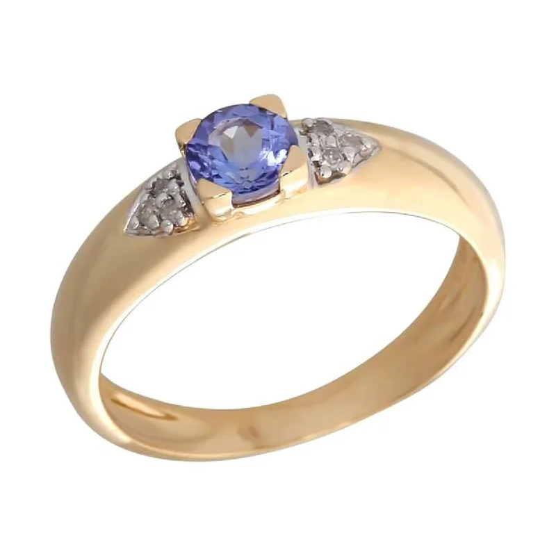 Women’s fine jewelry ring-14K Gold Tanzanite and Diamond Ring