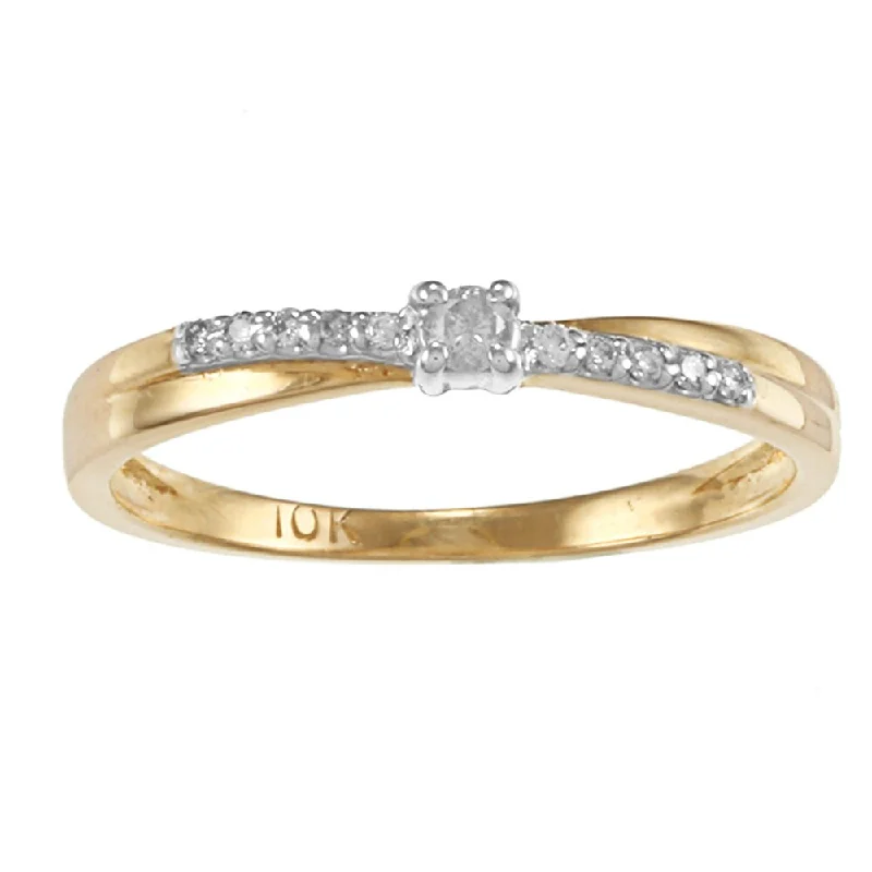 Women’s custom ring-Auriya 1/10ctw Round Diamond Promise Ring 10k Two-tone Gold