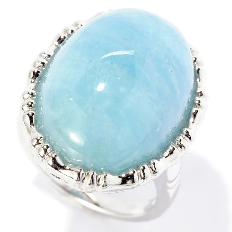 Women’s sapphire ring-925 Sterling Silver Milky Aquamarine Ring