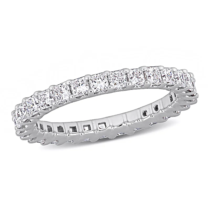 Women’s vintage ring-Created Forever by Miadora 2ct TW Princess-Cut Lab-Grown Diamond Eternity Ring in 14k White Gold