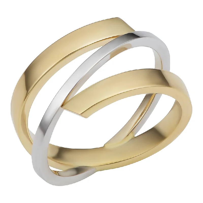 Women’s minimal ring-10k Two-tone Gold High Polish Ring