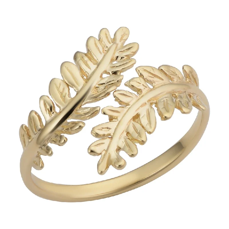 Women’s contemporary ring-14k Yellow Gold Olive Branch Bypass Ring (size 6, 7, 8)