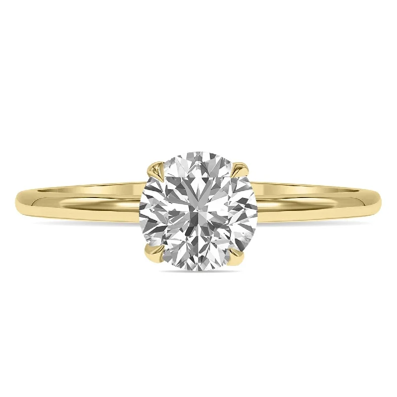 Women’s birthstone wedding ring-Marquee Lab Grown 1.50 Carat Diamond Solitaire Ring in 14K Yellow Gold (F-G Color, VVS1-VVS2 Clarity)